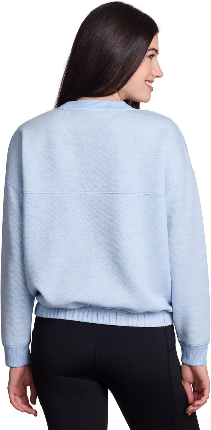 RBX Luxe Athleisure Sweatshirt for Women, Regular Length Banded Hem Lightweight Crewneck Pullover - Image 2