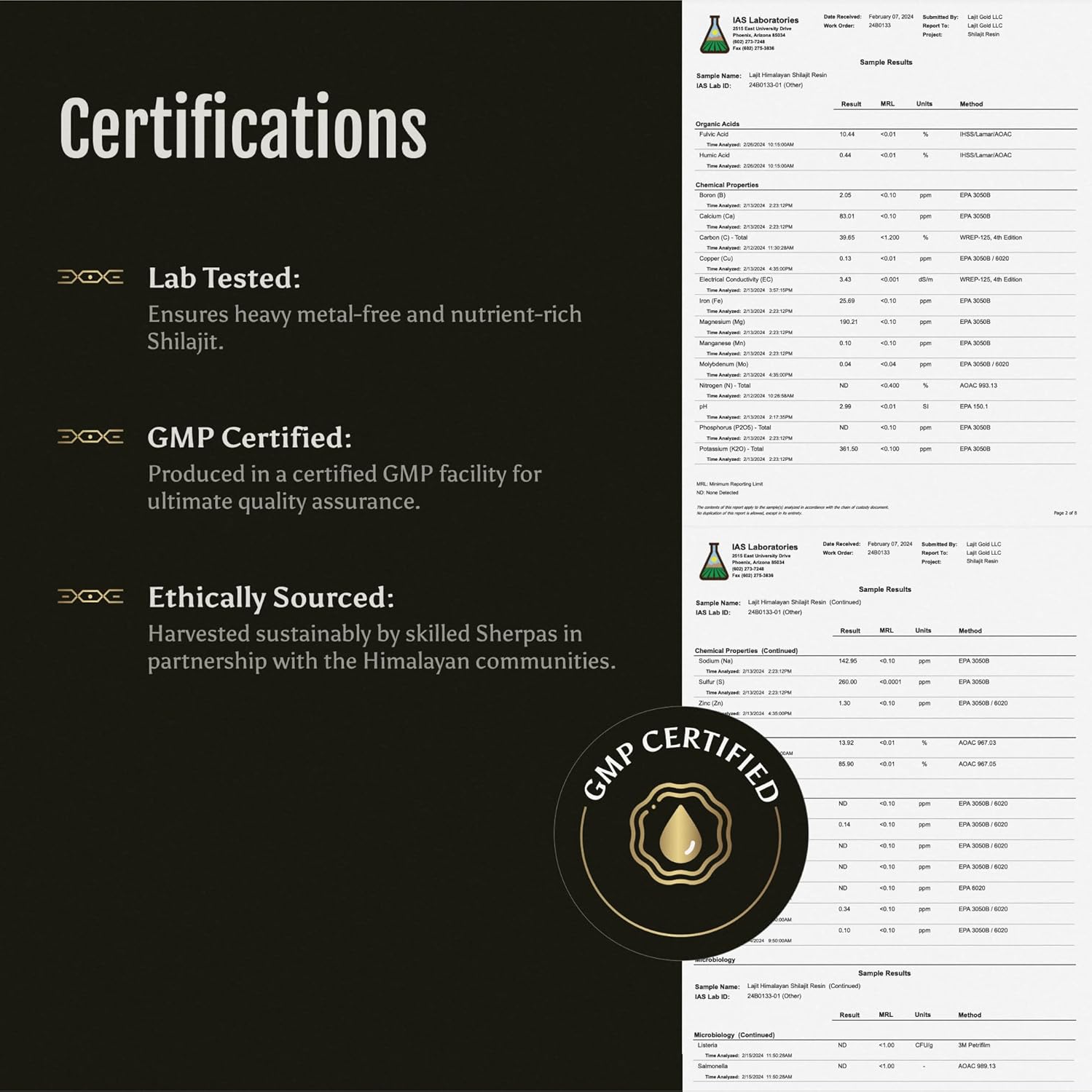 Lajit Gold Grade Himalayan Shilajit Resin – Organic, Sun-Dried, Bioavailable Nutrients, Fulvic Acid | Lab Tested Pure Shilajit for Men & Women - Natural Energy, Vitality, 85 + Trace Minerals - 20g