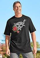 Vista 3 de KingSize Camiseta estampada de estilo fácil para hombre grande y alto