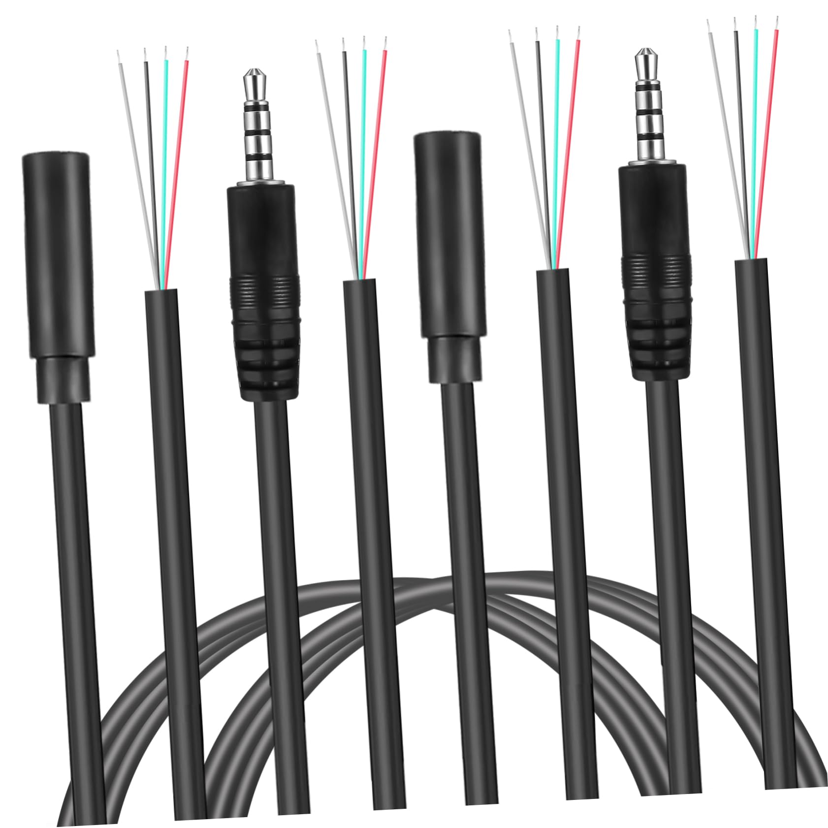 Mikikit 5 Set Soundbar Prolunga Cavi Per Auricolari Cavo Per Chitarra Cavo Jack Audio Con Spina Femmina Cavi Audio Cavi Del Computer Portatile Cavi Con Spina Maschio Pvc 8 Pezzi * 5
