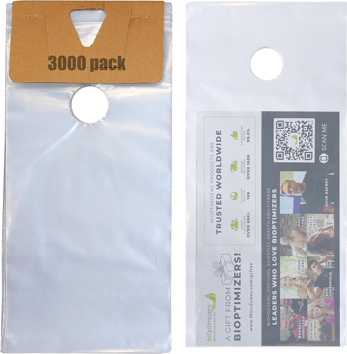 TidyFriend Plastic Door Hanger Bags 6” x 12” (3000 Pack), Clear Door Hanger Bags Protects Flyers, Brochures, Notices, Printed Materials - Waterproof and Secure Door Knob Hanger Bag for Outdoor Use