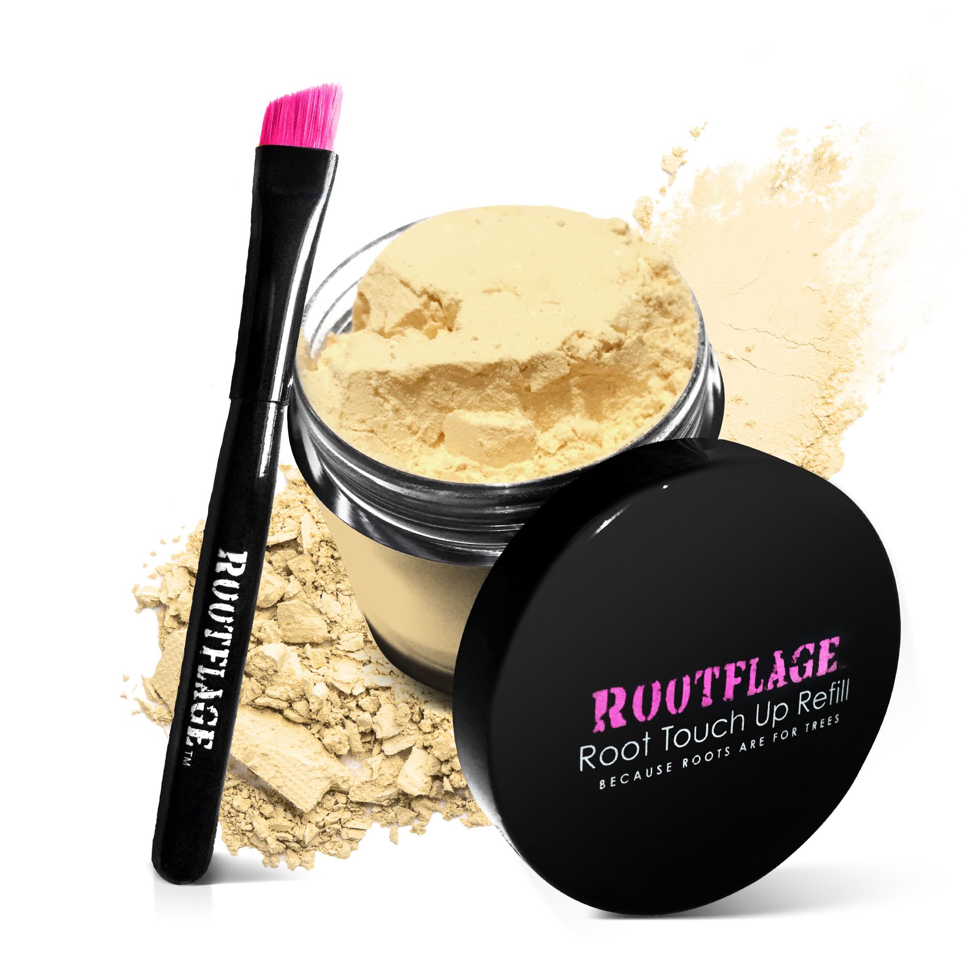 Rootflage Instant Root Touch Up Powder - Temporary Blonde Hair Color, Concealer, and Powder for Thinning Hair (04 WARM BLONDE)