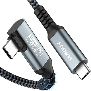 SUNGUY USB C to USB C Cable 1.5FT, 20Gbps USB C 3.2 Gen 2 Data Cable Braided Support 100W PD Fast Charging 4K Video Output for iPone 15 Pro/15 Pro max/15 Plus, MacBook Air/Pro, iPad Pro, Samsung S23