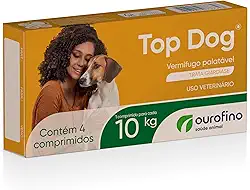 Vermífugo Top Dog para Cães 10kg 4 comprimidos