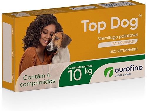 Vermífugo Top Dog para Cães 10kg 4 comprimidos