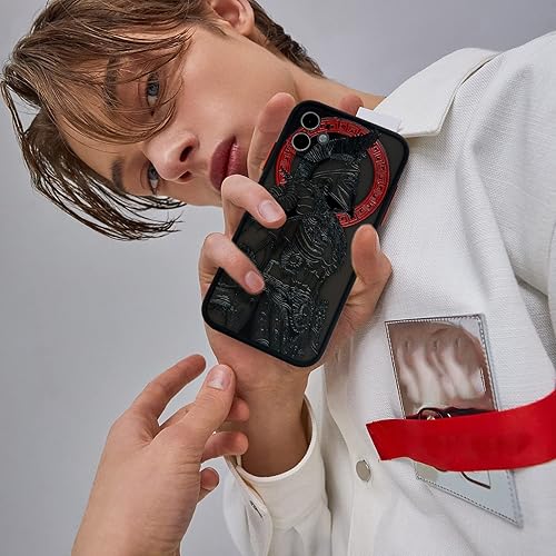 Vista 25 de Cool Gladiator - Funda para teléfono con relieve 3D, compatible con iPhone 12 Pro, funda transparente esmerilada a la moda Gladiador