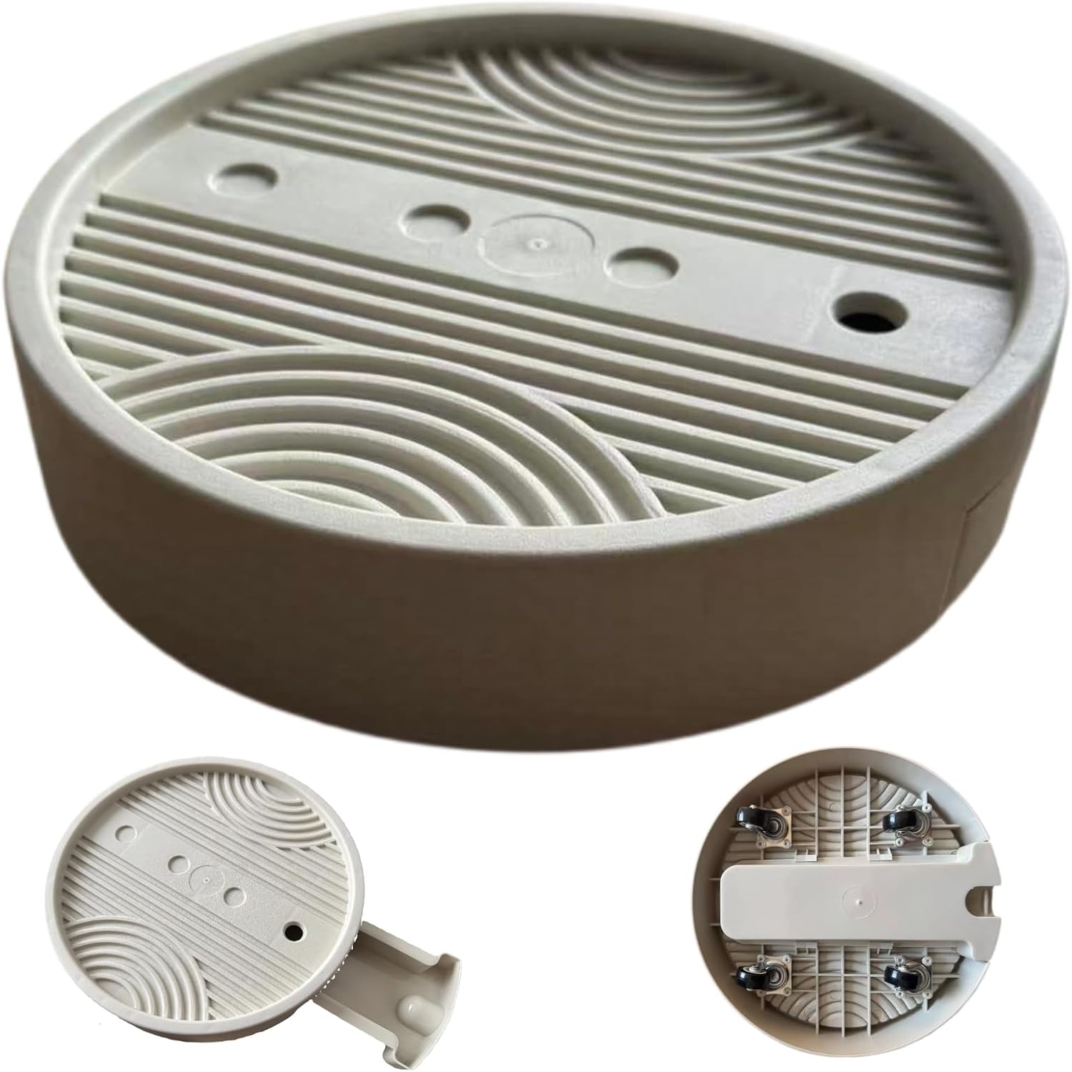 11-12" Rolling Plant Caddy 2-Pack, Hidden Wheels, Tray | Hidden wheels, leak-proof tray, quiet rolling, sturdy build for lasting use
