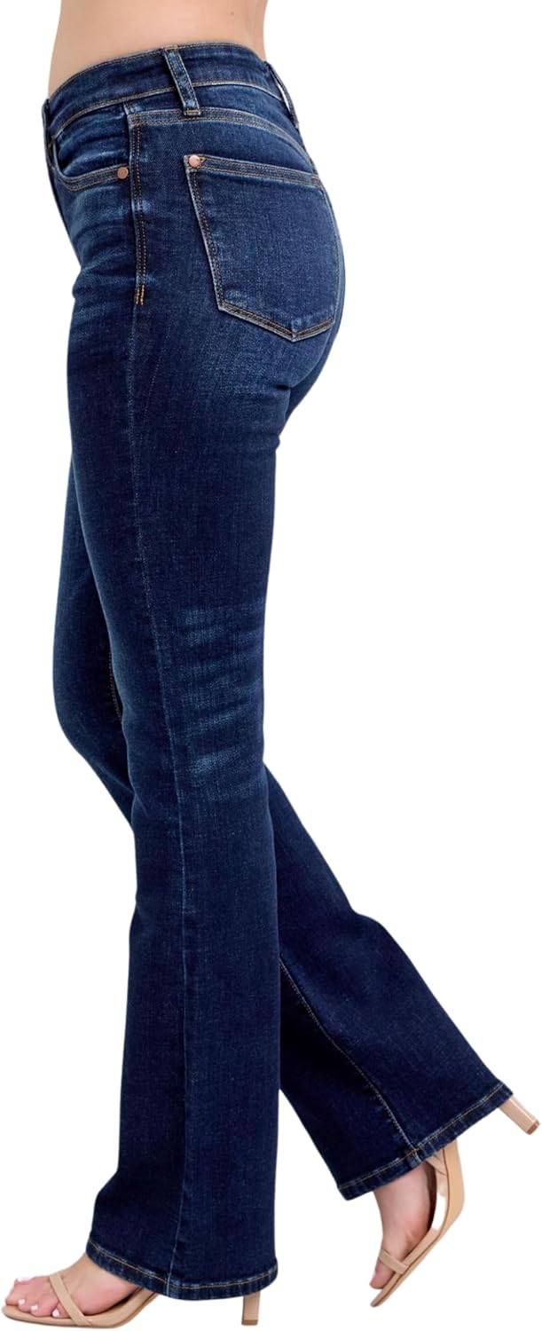 Judy Blue Mid Rise Dark Wash Classic Bootcut, Inseam 32" - Image 7