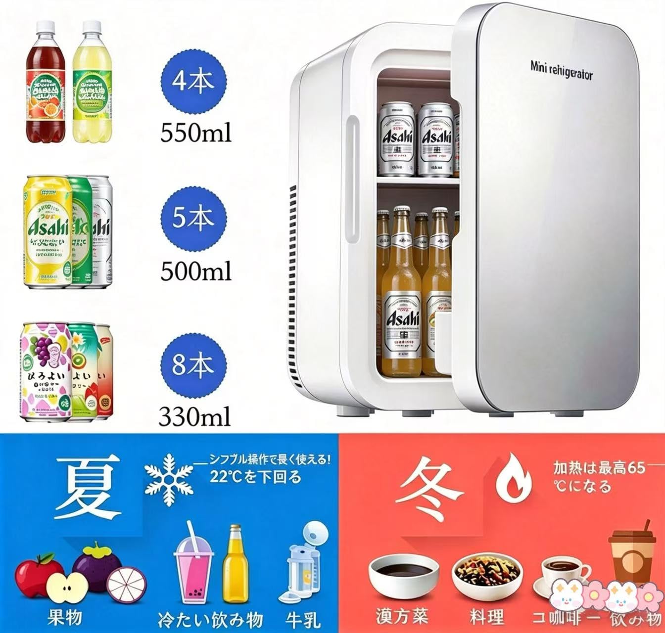 ✨人気✨小型冷蔵庫 8L ミニ冷蔵庫 冷温庫 2°C~60°C 保温・保冷 軽量 Amazon | 小型冷蔵庫 8L ミニ冷蔵庫 冷温庫 2°C~60°C 保温・保冷