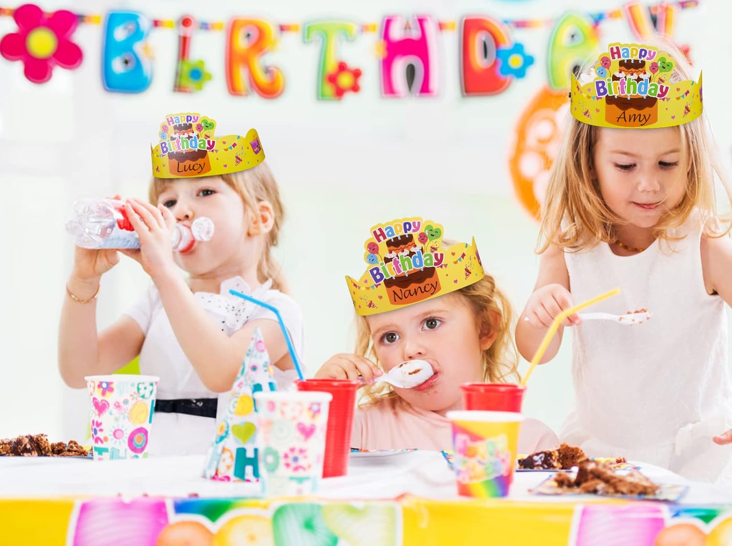 SICOHOME Birthday Hats for Kids, Family, Classroom & Birthday Parties - 36pcs Party Supplies for Students, Kindergarten, Elementary Teachers