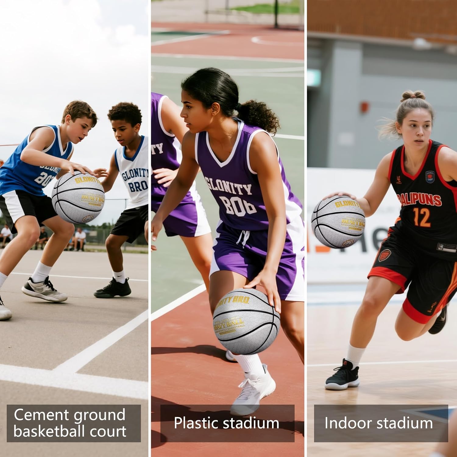 Weighted Basketball Grey 28.5"/29.5", 2.2LBS/3LBS Non-Slip Outdoor/Indoor Heavy Training Basketball for Dribbling, Passing, Rebounding & Skill Development