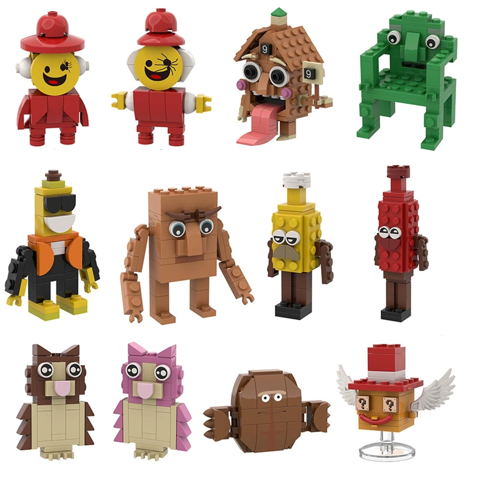 12PCS Italian Brainrot Building Blocks Set, Tralalero Tralala Creature Mini Bricks, Party Bag Fillers & Puzzle Games Gift, Creative Collectible Building Toys for Kids & Adults