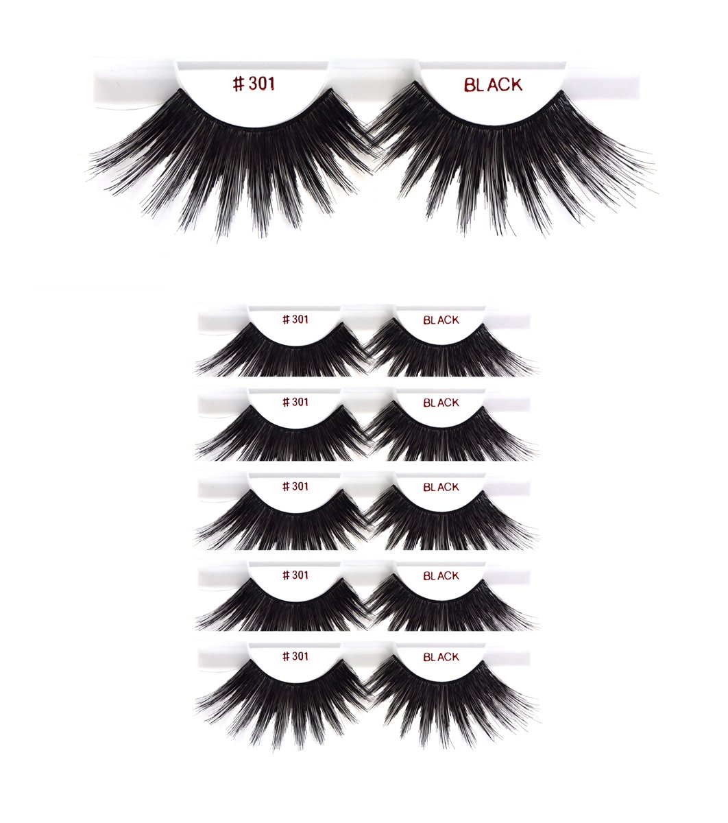 6packs Eyelashes - 301 Christina 100 Human Hair Fake Eyelashes