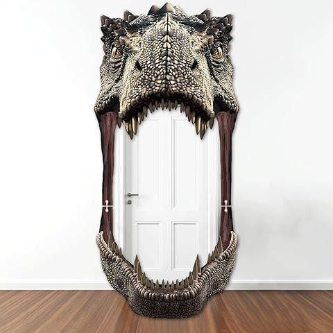 Dinosaur Birthday Party Porch Banner Backdrop Dino Themed Party Door Decoration Dinosaur Door Banner Hanging Supplies DinoBackdrop for Jungle Safari Birthday Photo Booth Props