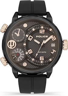 Ray Mens Multifunction Watch with Black Dial and Black Silicone Strap, 51mm Stainless Steel Case in Branded Watch Box PEWJN2195301-2 Year Warranty