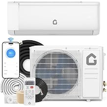 Mini Split Central Air Conditioner & Heater 12,000 BTU, 110/120V SEER2, Certified Energy Efficient Certified, Cools Up to 750 Sq.Ft WiFi & Alexa Compatible Installation Kit Included