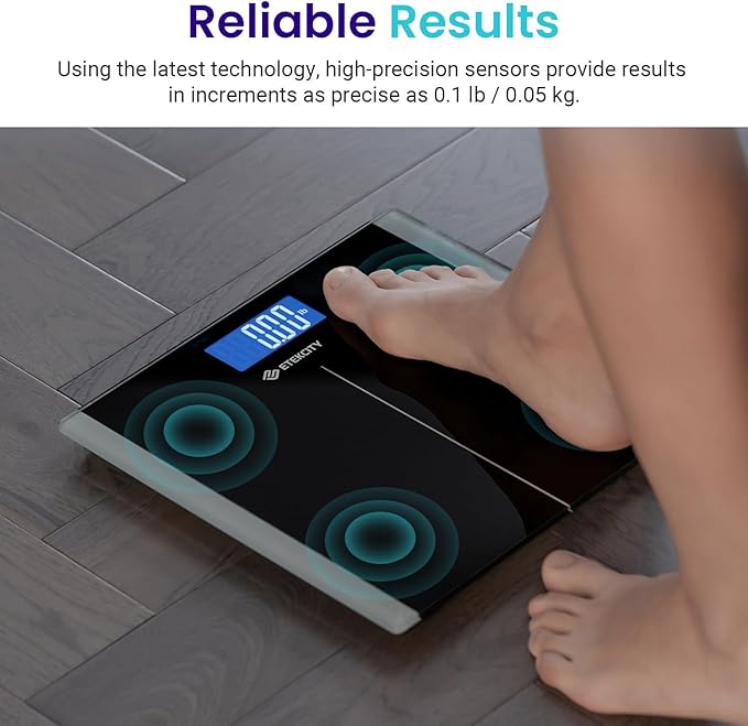 Báscula de Baño Etekcity Digital, Capacidad 400 lb, Vidrio Templado miniatura 2