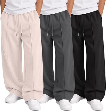 3 Pack Boys Wide Leg Sweatpants
