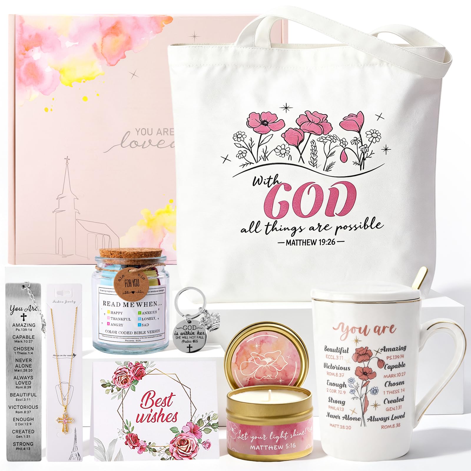 Doublewhale 11 Pcs Christian Gifts for Women, Inspirational Gifts for Women
