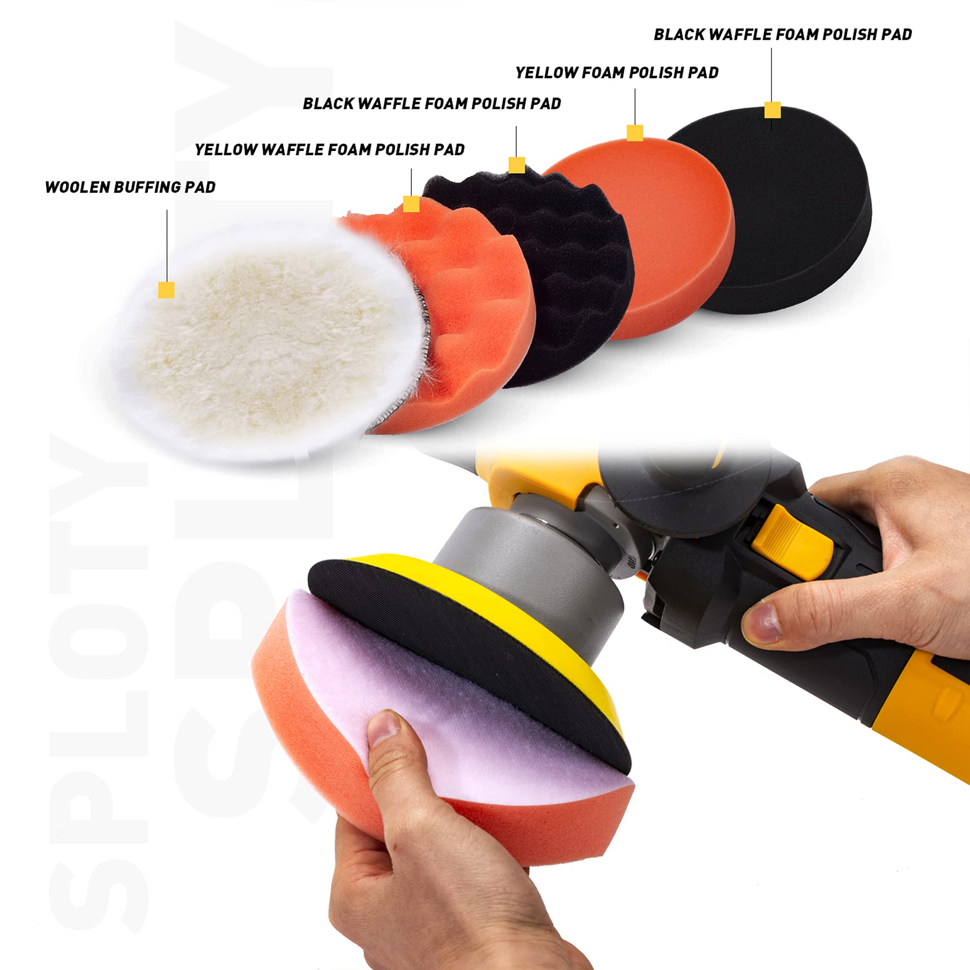 SPLOTY Buffer Polisher, 6inch 120V Car Buffer, Variable Speed Dual