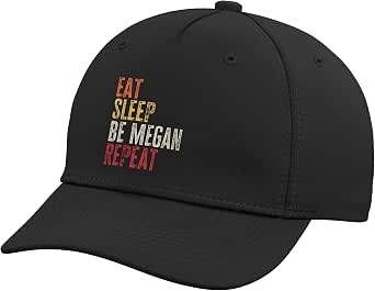 Personalized Name Funny Retro Eat Sleep Be Megan Adjustable Baseball Hat