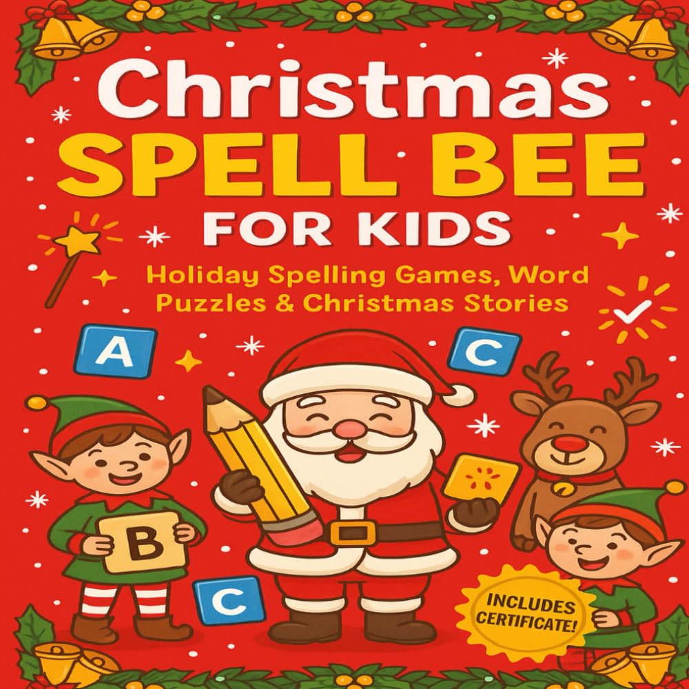 CHRISTMAS SPELL BEE FOR KIDS: Holiday Spelling Games, Word Puzzles & Christmas Stories