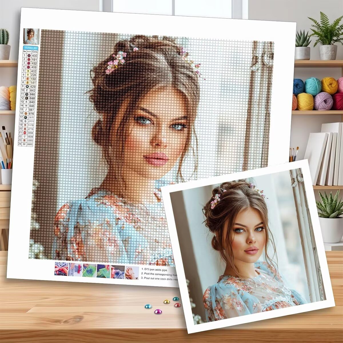 Niestandardowy obraz diamentowy ze zdjęciem, 70 x 90 cm kompletny zestaw 0j