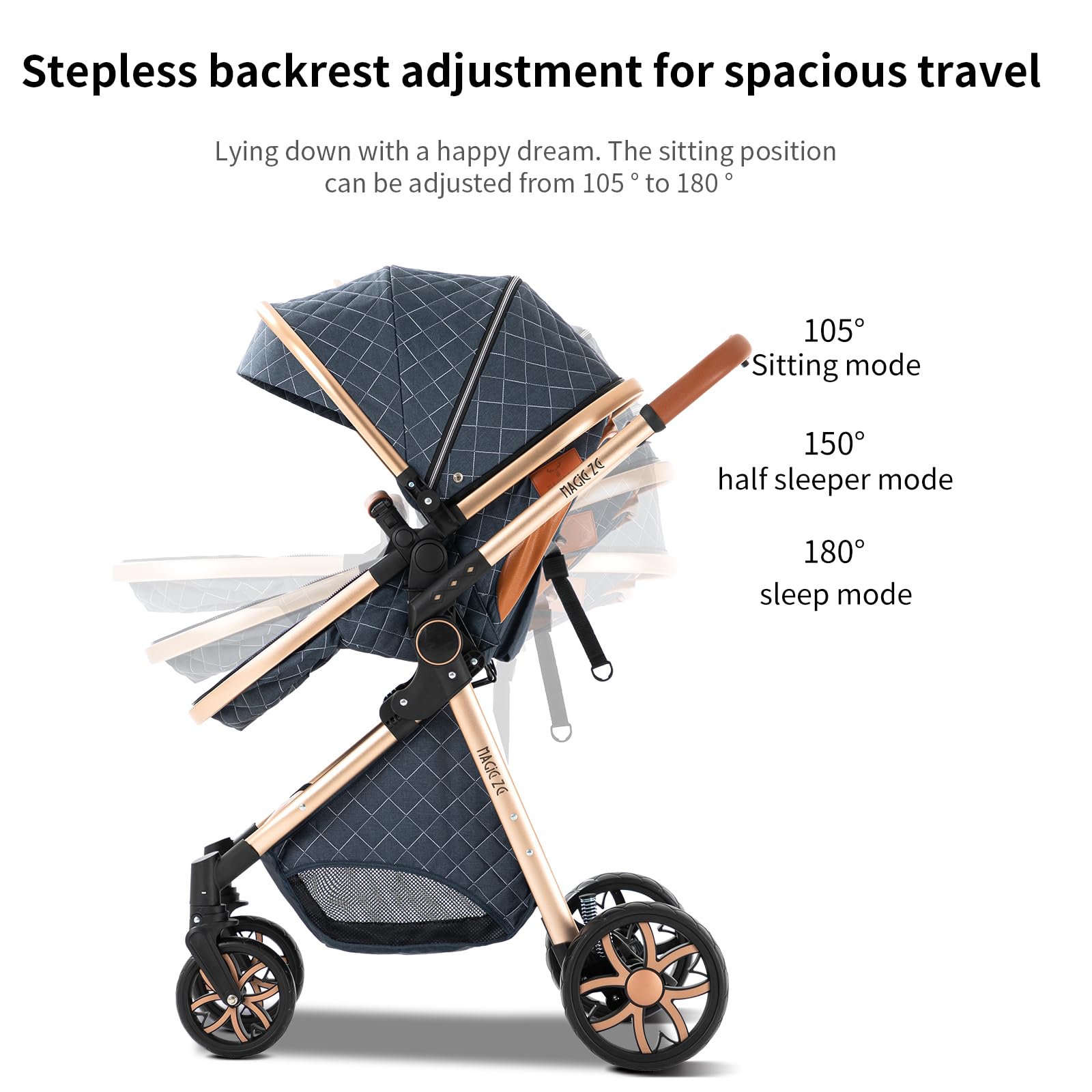 Kinderwagen 3 in 1, Buggy mit Ein-Klick-Faltdesign Hohe Landschaft, Kinderwagen mit Zwei Umkehrbaren Schiebemodi, Kinderwagens 3 in 1 Komplettset mit Rahmen Aluminiumlegierung (V9 Dark Grey)