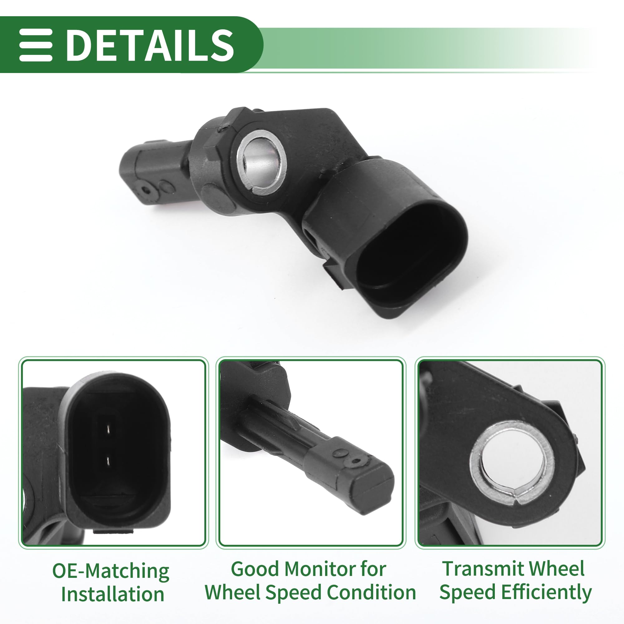 Motoforti ABS Raddrehzahlsensor Hinten Rechts Für A1 8X 1 Stück | Hinten Rechts, ABS & Metall, OE 1K0927808A/WHT003858A/WHT003858B/0986594560, Für A1, Q3, CC, EOS, Pasat, Sharan, Touran
