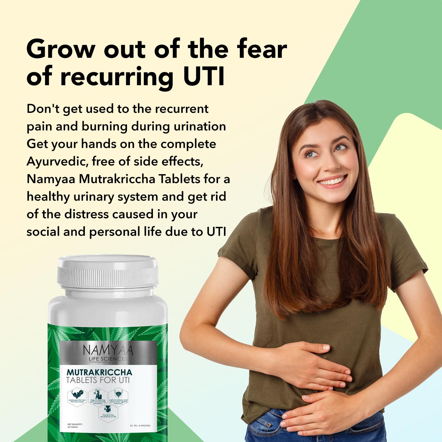 Namyaa UTI Treatment Kit - Combo pack of UTI Syrup and UTI tablets | Supports Urinary Tract to Relieve Pain & Discomfort, Restores pH Levels 3