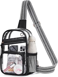 Missnine Clear Bag for Stadium Events Clear Fanny Pack Sling Bag Crossbody