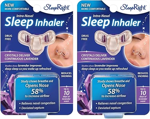 SleepRight Inhalador intrasal del sueño reductor de congestión nasal con lavanda (paquete de 2)