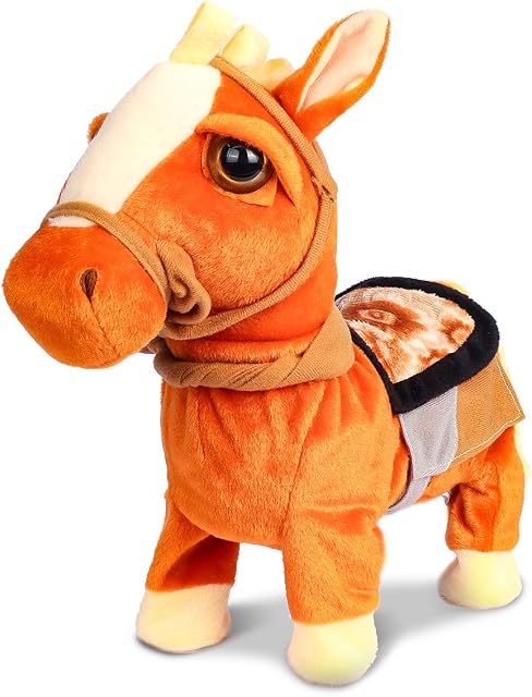 Interactive Horse Plush Toy - Animated Walking Electronic Pet Robot Toys Horse with Leash Pony for Boys & Girls Kids