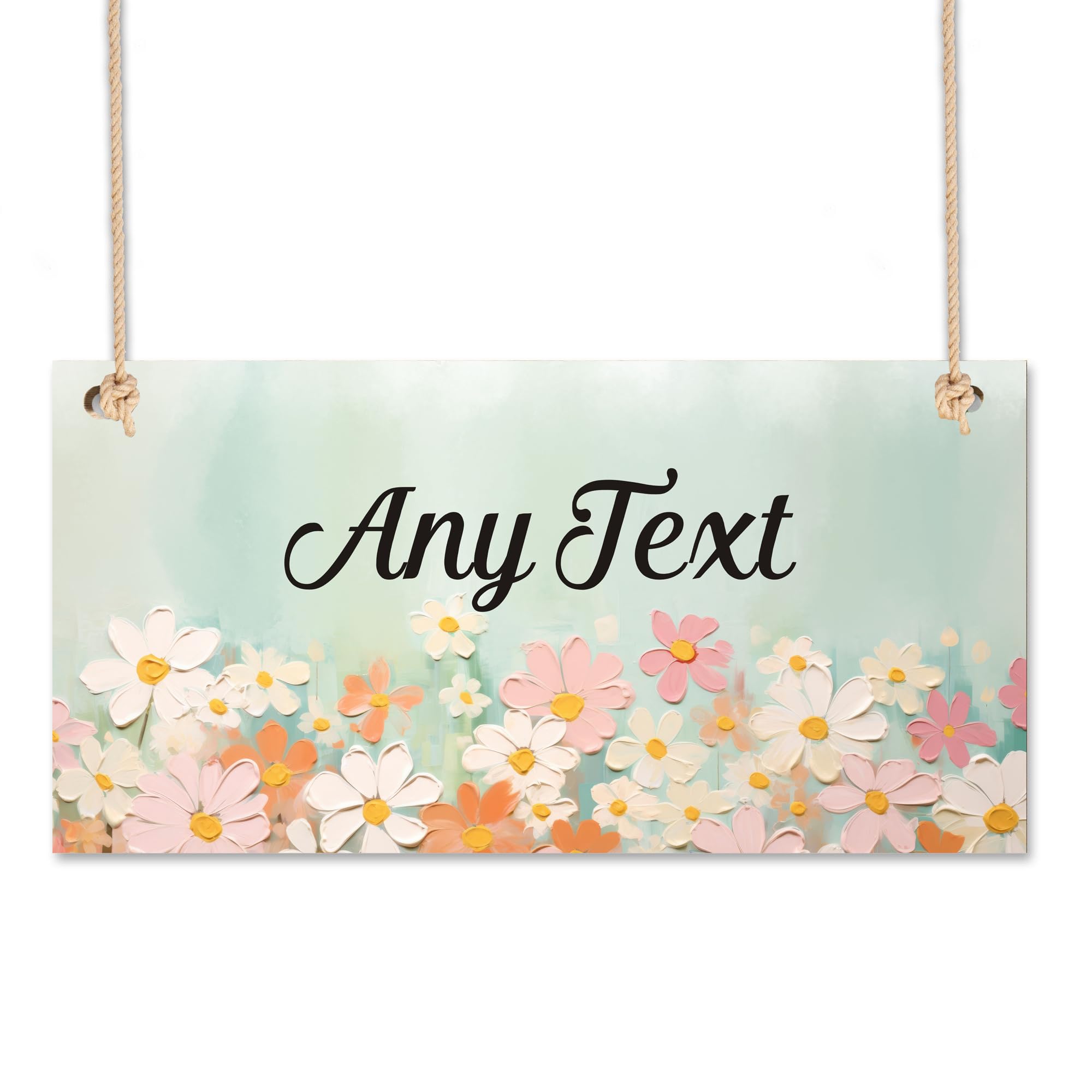 Personalised Signs Wooden Hanging Plaque with Any Text Garden Signs Door Wall Sign Garden Decor Home Decor Signs Plaques for Outside Welcome Sign Gardening Gifts (Design 1)