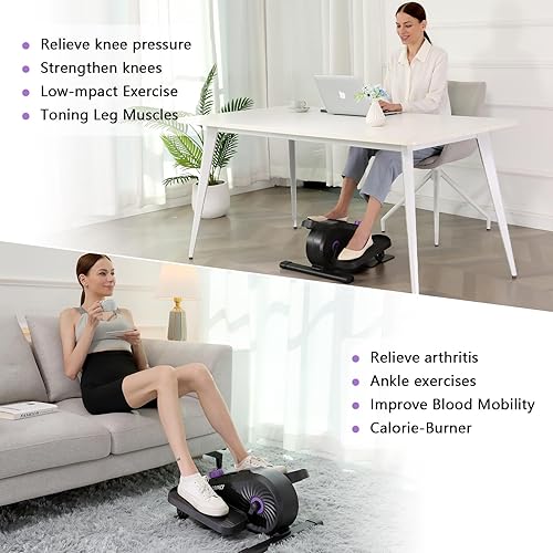 Miniatura 7 de FUNMILY Under Desk Elliptical, Ellipse Leg Exerciser, Standing or Seated Mini Elliptical Machines, Portable Bike Pedal Exerciser for Seniors/Adults
