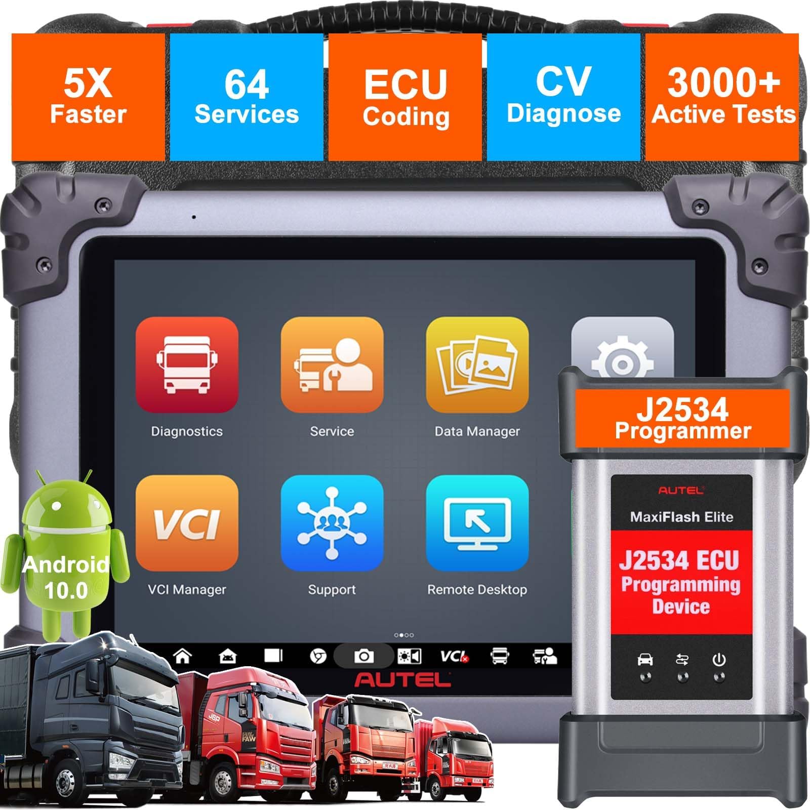 Amazon.com: Autel MaxiSYS MS908CV II Heavy Duty Truck Scanner, Better ...