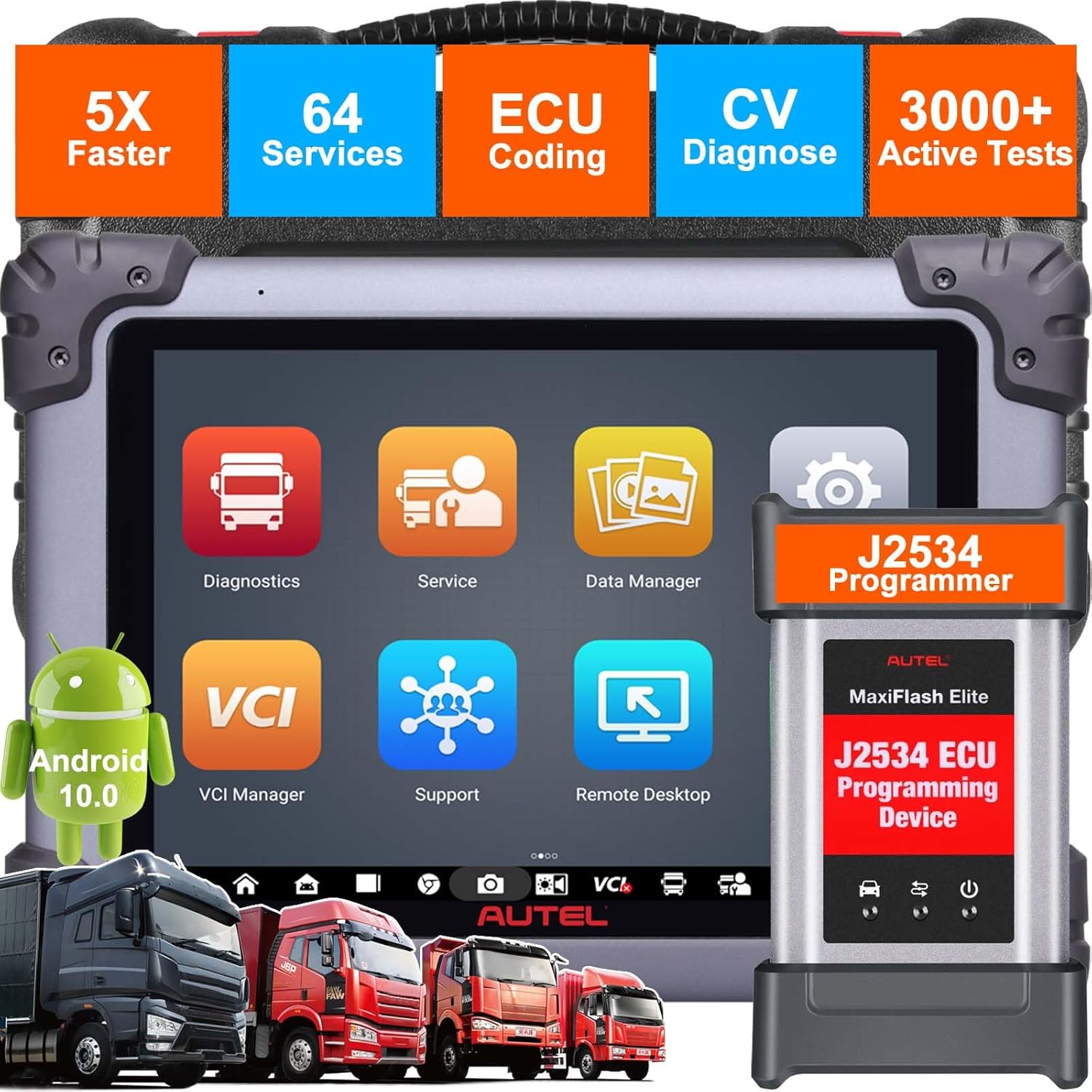 Amazon.com: Autel MaxiSYS MS908CV II Heavy Duty Truck Scanner, Better ...