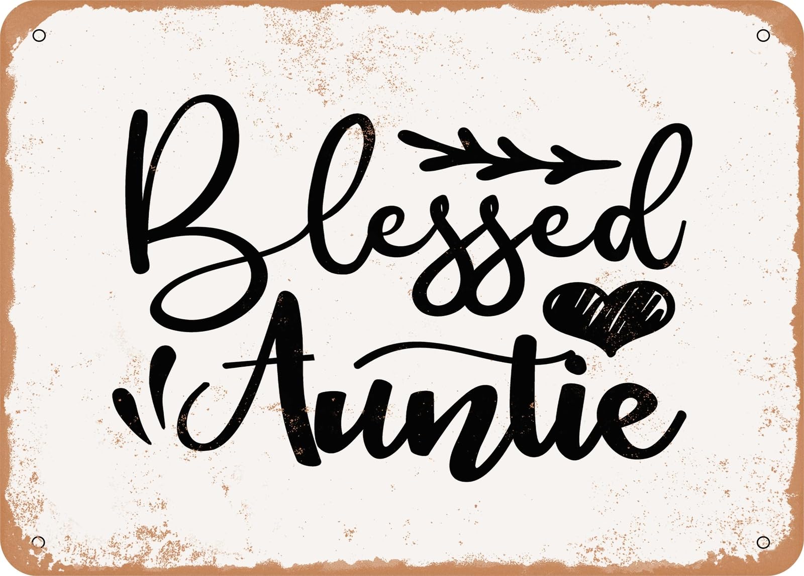 Miaomansenstore Metal Sign - Blessed Auntie - 4 - Vintage Look Sign Home Decor