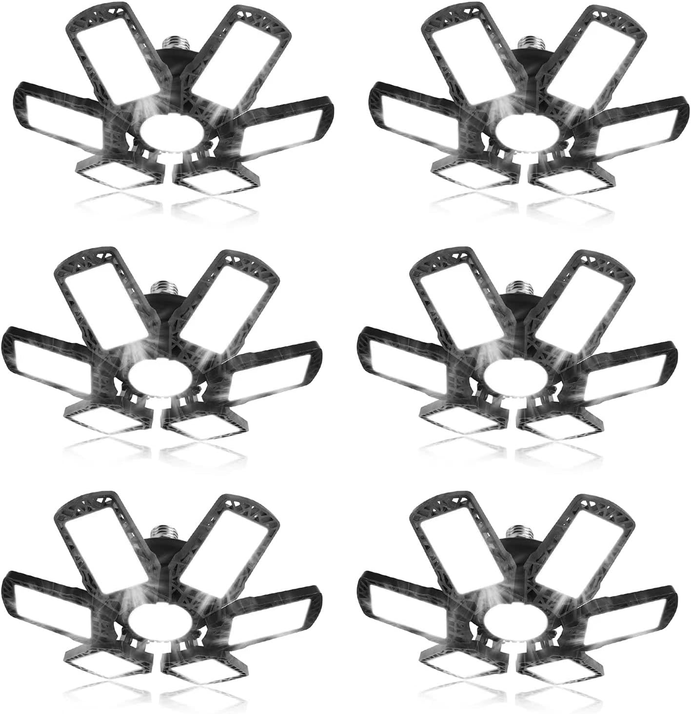 6 Pack LED Garage Lights,185W 18500Lumen Garage Lights LED High Bay