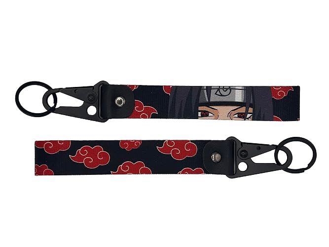 Akatsuki Ninja Red Clouds 1pc Anime Keychains and Jet Tags for Keys, Car Keychain Key Rings for Luggage Bag, For Motorcycle Car Keys Chain JDM