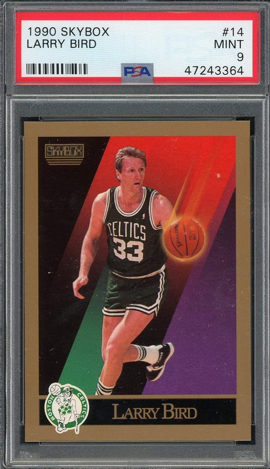 Larry Bird 1990 Skybox Basketball Card #14 Graded PSA 9 MINT
