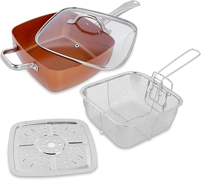 Stainless Steel Cookware Set for Home Chip Frying, Pots and Pans Set Set of 4 Stainless Steel Non-stick Multifunctional Frying Pan Non Stick Frying Pans for Oven Dishwasher Safe