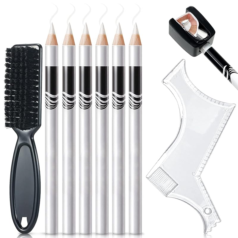 Kit NewBang com 8 peças para marcação de barba e linha capilar, branco