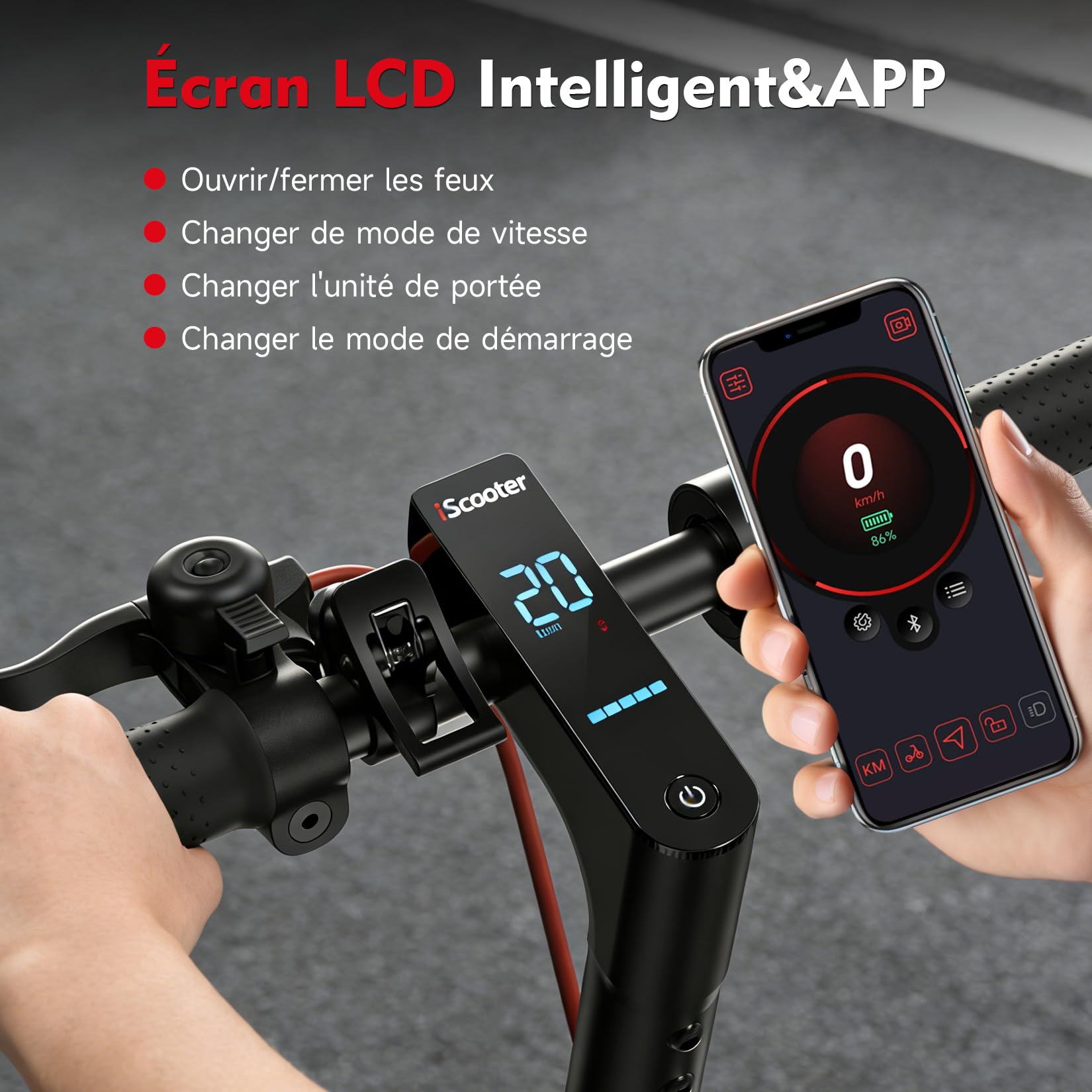 iScooter i8M Trottinette Électrique Pliable pour Adulte | Moteur 450W (Pic 500W) | Batterie 36V Haute Capacité | Autonomie 25km | Idéale pour Commute Urbaine & Trajets Quotidiens | APP