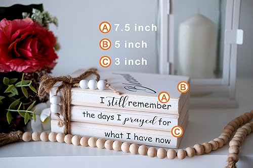 Miniatura 5 de LIVDUCOT Pila de libros decorativos de madera para mesa auxiliar, apilamiento de libros de imitación para decoración I Still Remember the Days I
