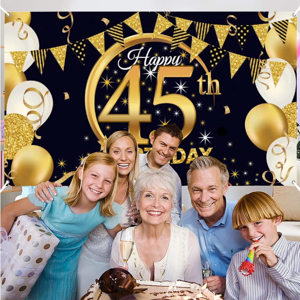 Logo di compleanno di 45 anni, celebrazione del 45° compleanno. 8736497 Arte vettoriale a Vecteezy