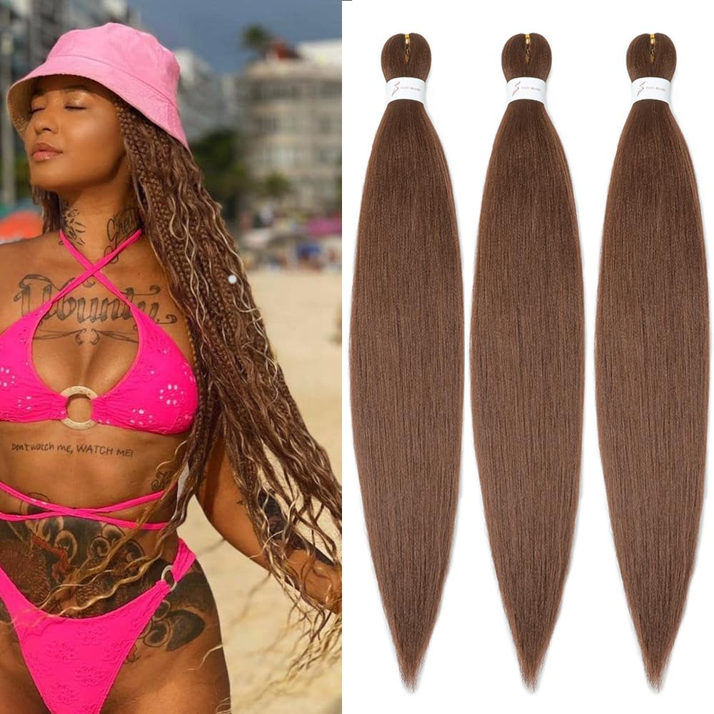 YDDM Capelli Per Treccine Africane Rosa Extension Treccine Texture Yaki Easy Install per Principianti 20 Pollici 3 Pezzi Capelli Leggeri e Naturali per Box Braids, Twist e Crochet — view 37