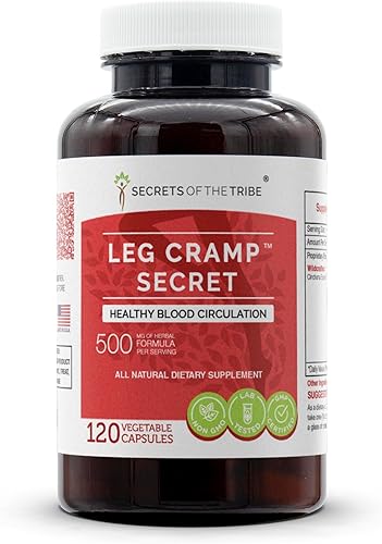 Leg Cramp Secret 120 cápsulas, 1000 mg, fórmula original de quinina, corteza de Cinchona. Circulación sanguínea saludable (120 cápsulas)