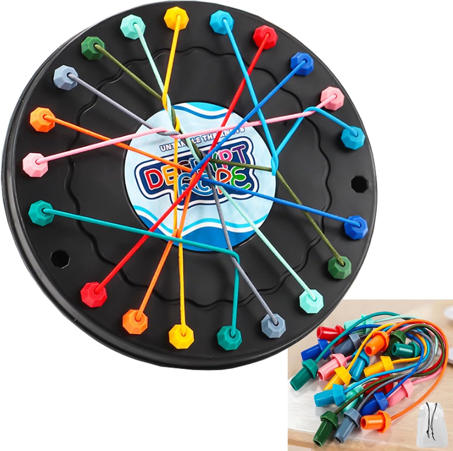Brainy Knots Rope Untangling Game, Twisted Rope Brain Rope Battle, Adults Children Concentration Logical Thinking Exercise