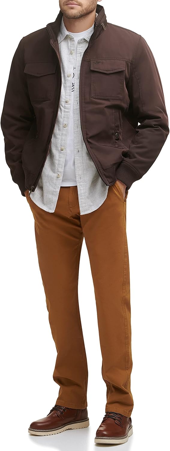 DOCKERS Men's Quilted Lined Flight Bomber Jacket - Image 3